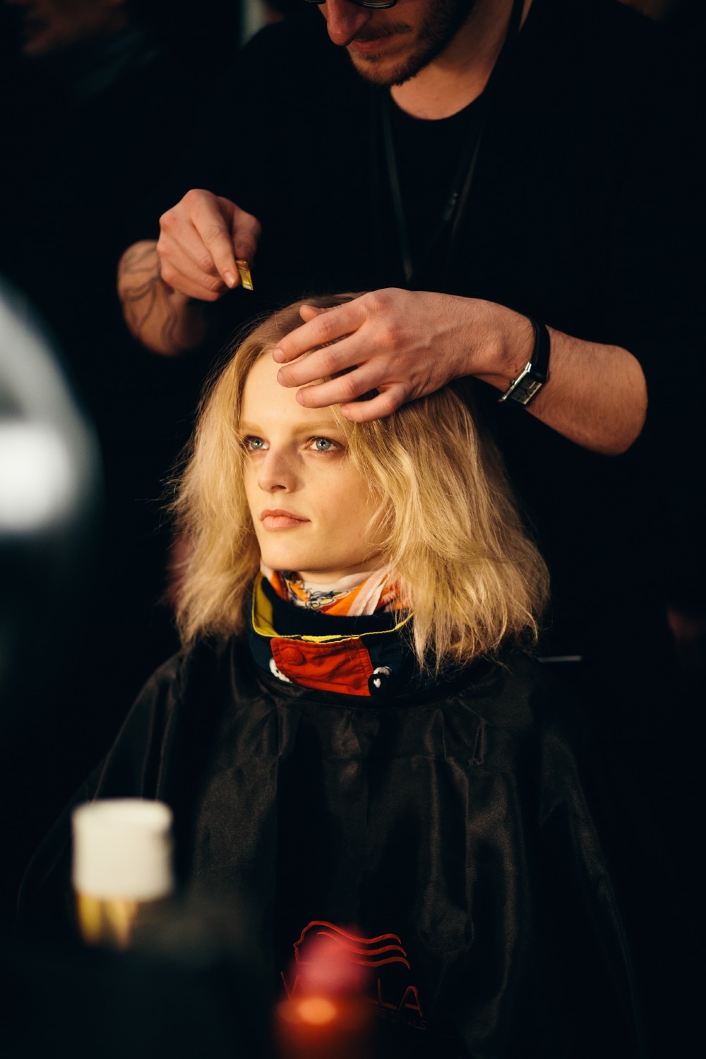 Hanne Gaby Odiele backstage at Tommy Hilfiger A/W14