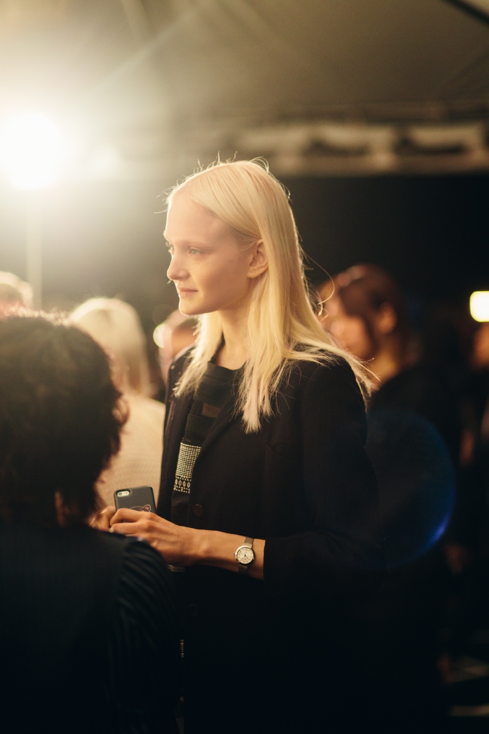 Maja Salamon backstage at Tommy Hilfiger A/W14