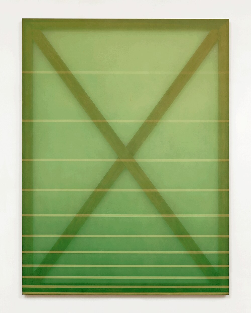 Rebecca-Ward,-X-(green-and-yellow),-2015,-oil-and-