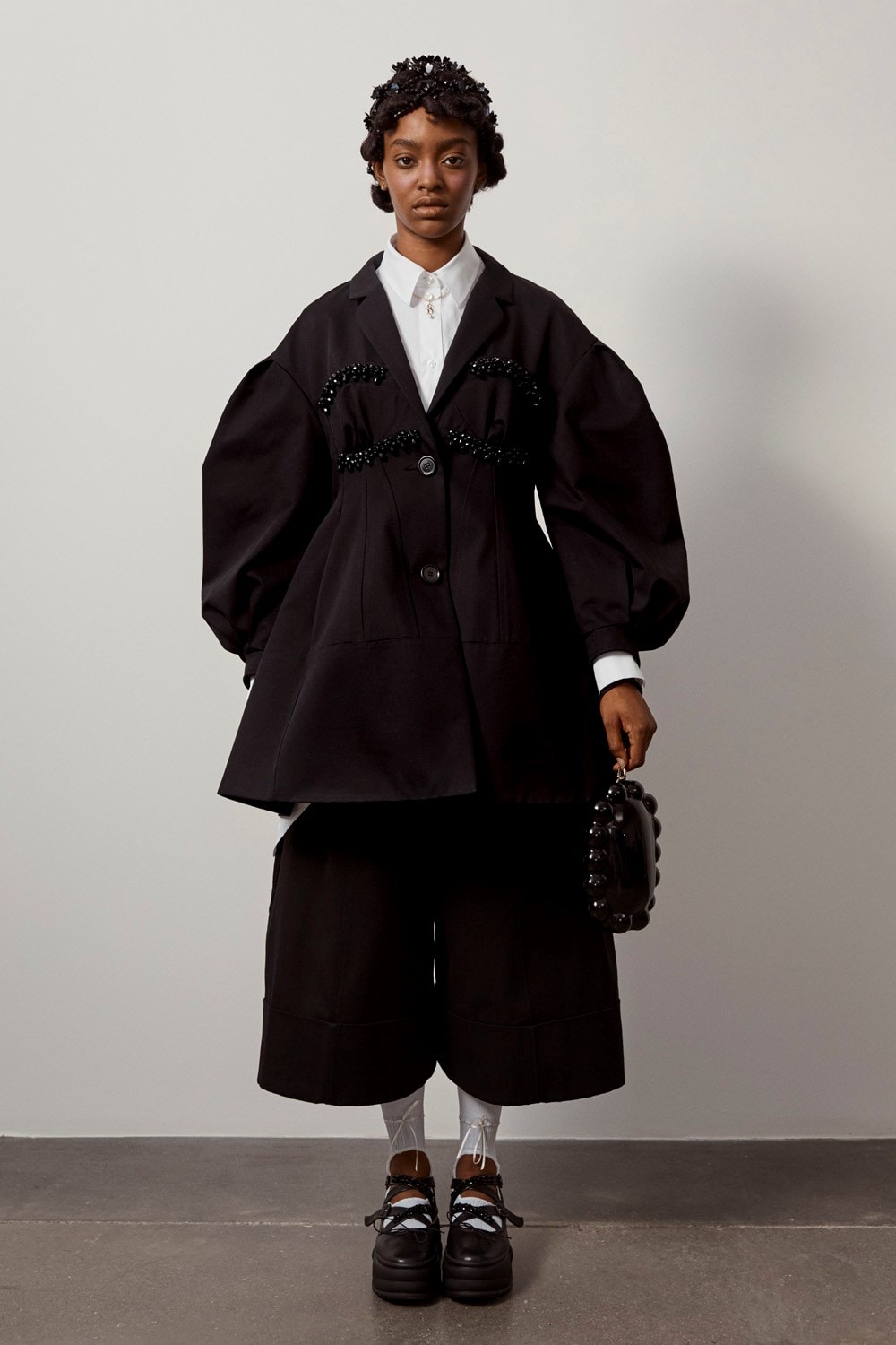 トップス simone rocha Mock Neck Ruffle Frill Zip T-Shirt – Simone Rocha