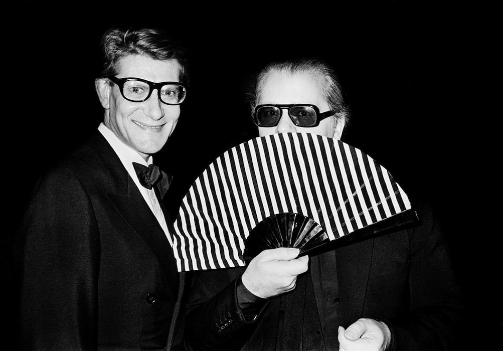 Karl Lagerfeld and Yves Saint Laurent, 1982