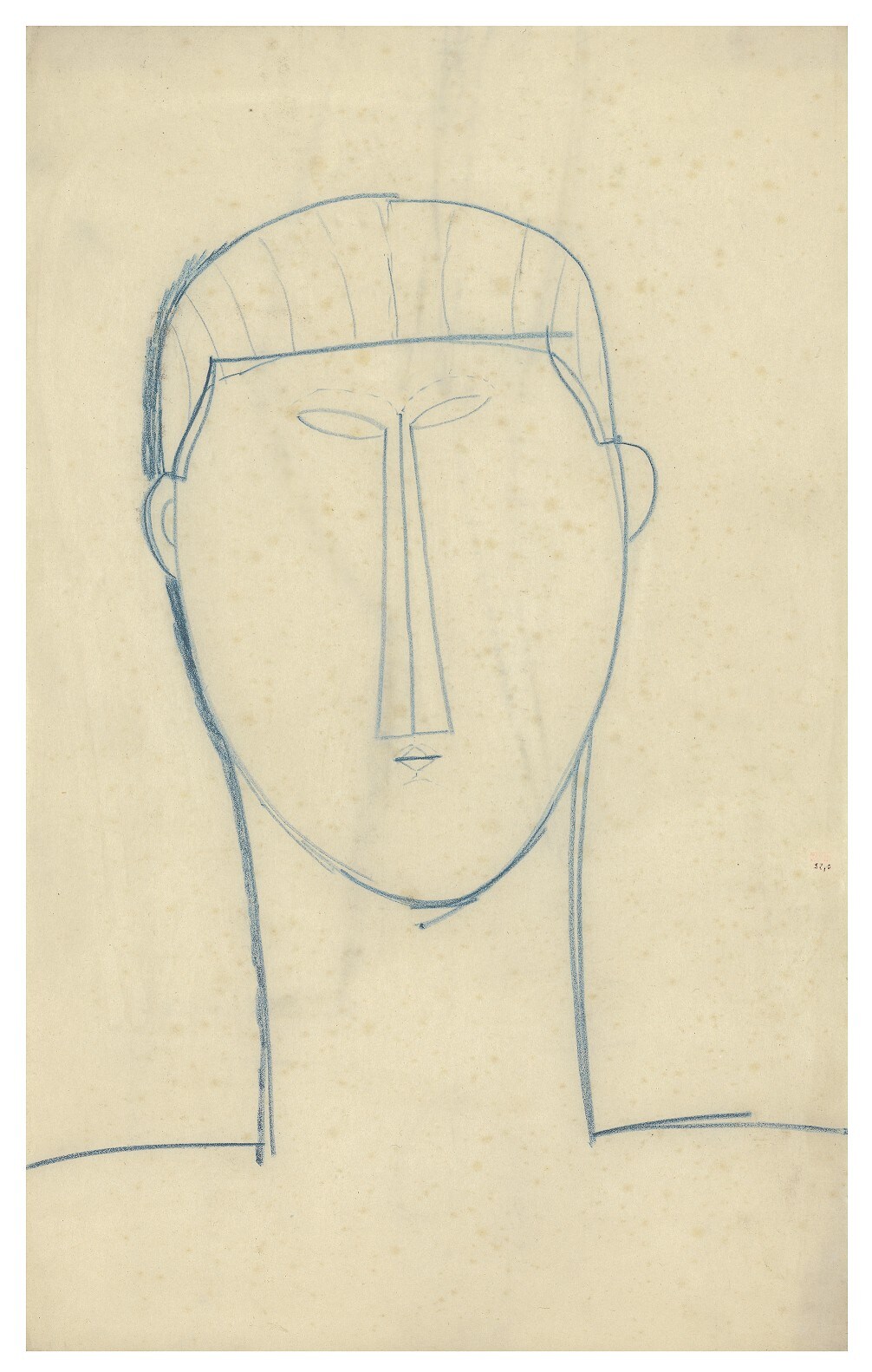 Modigliani, Male Head &amp; Shoulders, c.1911