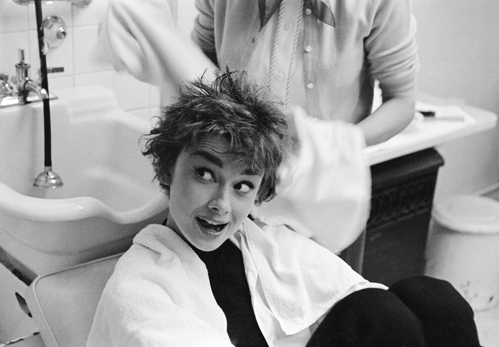 Audrey Hepburn Being Towel Dried, 1953, Mark Shaw