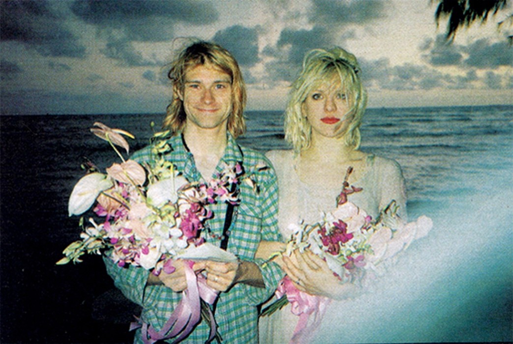 Kurt Cobain &amp; Courtney Love on their wedding day, February 2