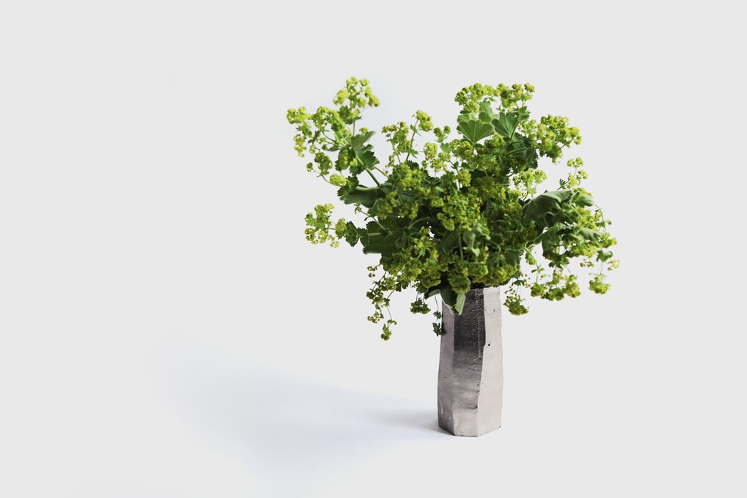 Faceted Platinum Wall Vase by Matthias Kaiser
