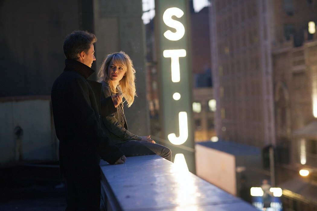 Edward Norton and Emma Stone in Birdman