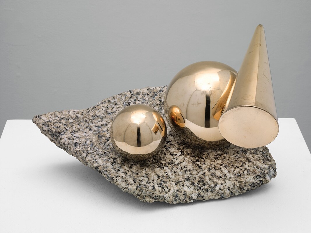 Marlow Moss, Balanced Forms in Gunmetal on Cornish Granite, 