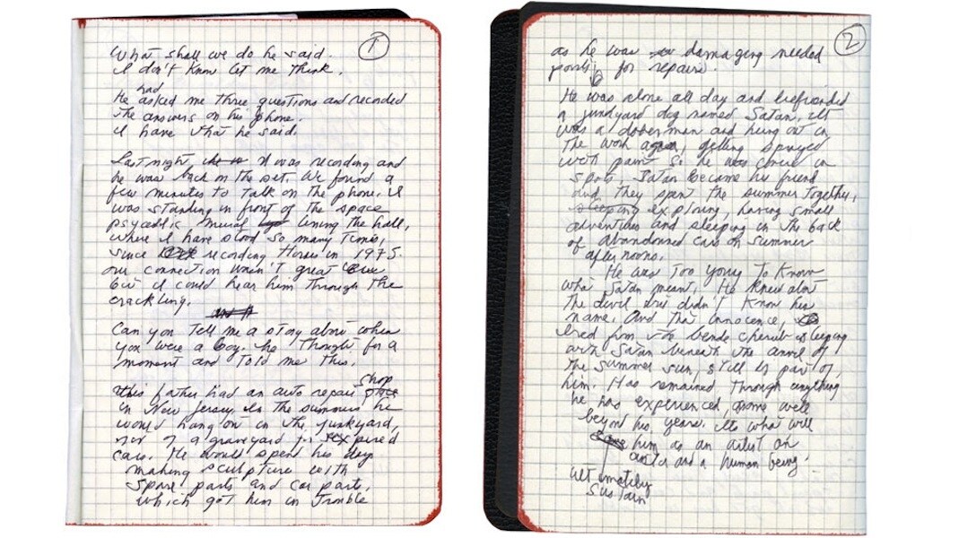 Patti Smith&#39;s handwritten notes