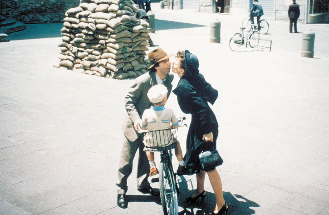 Still from Life is Beautiful showing at the Rooftop Film Clu