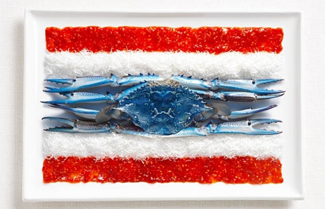 Thailand – sweet chilli sauce, shredded coconut and blue swi