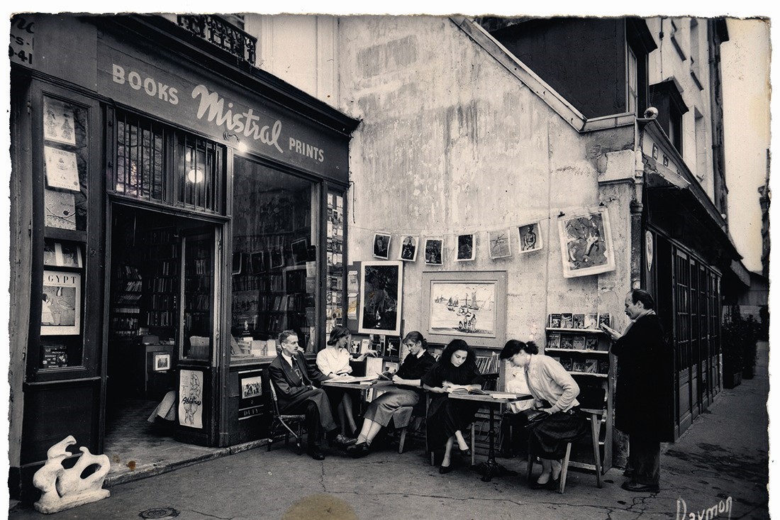 George Whitman outside Shakespeare and Company