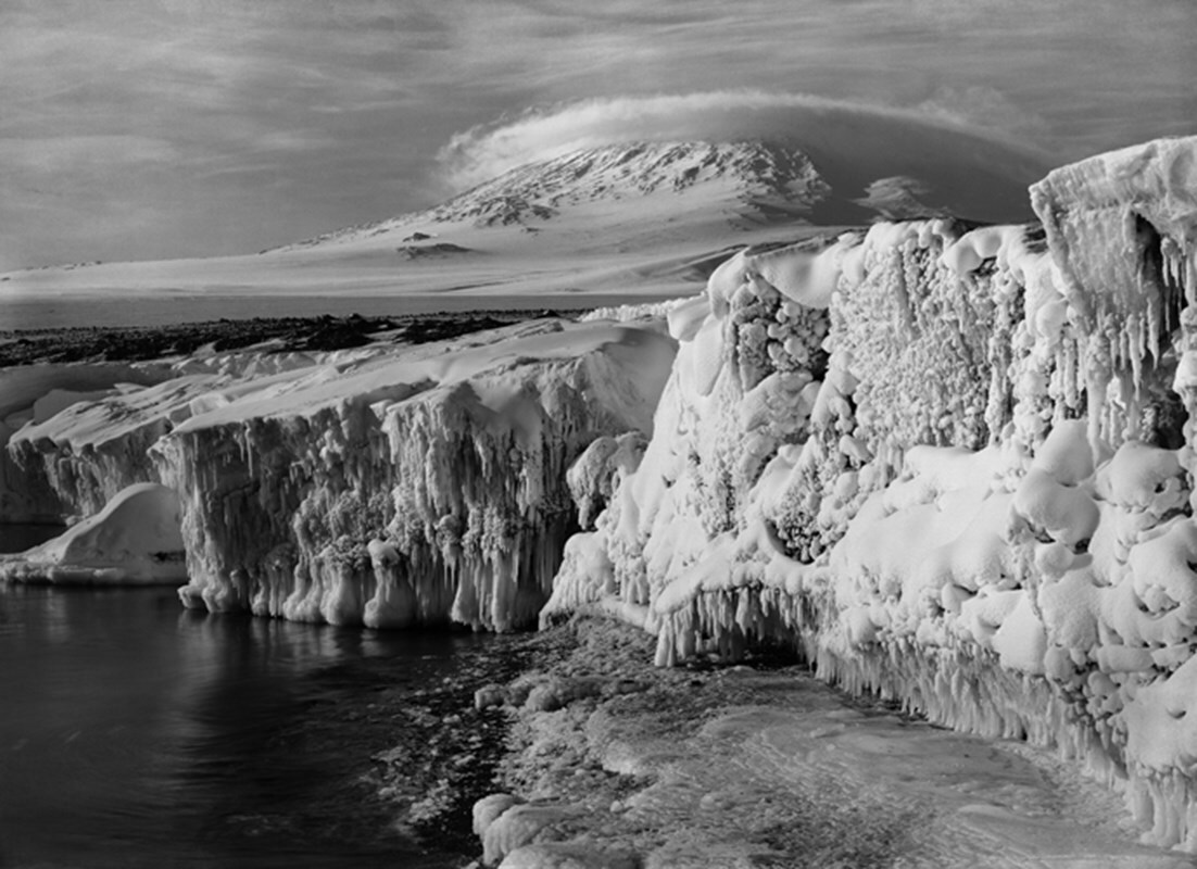 Mt. Erebus and a Dome Cloud, Scott Expedition, Ant