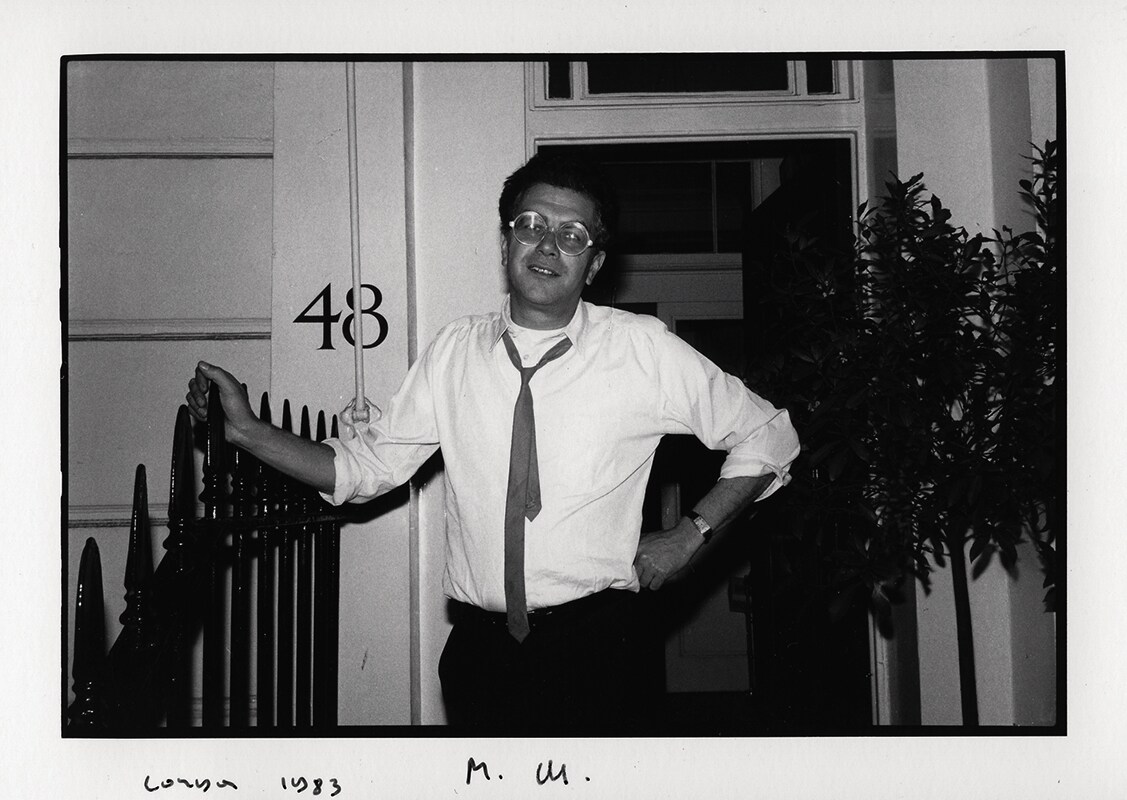 Michael White outside his home, 1983