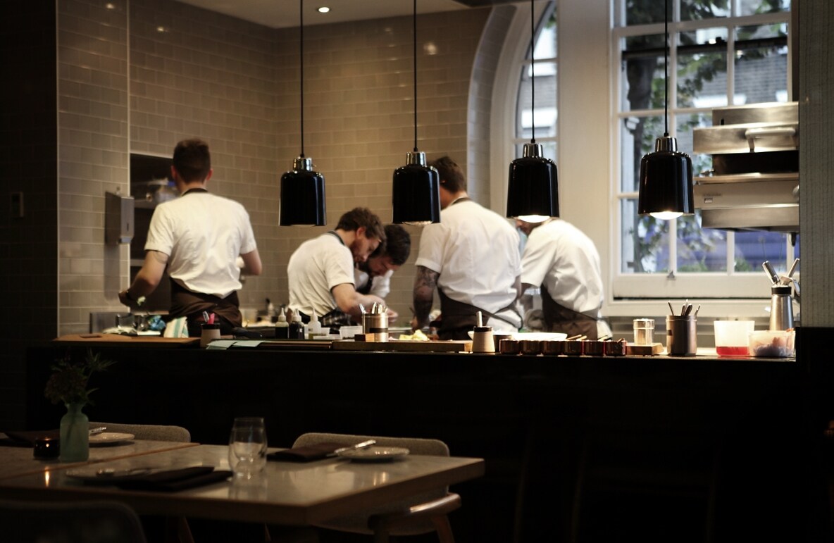 Chefs at work in the Typing Room