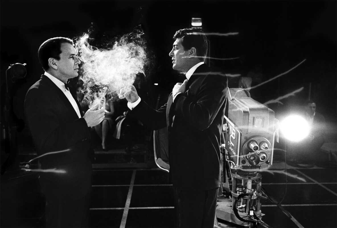 Frank Sinatra and Dean Martin on set of the Judy Garland sho