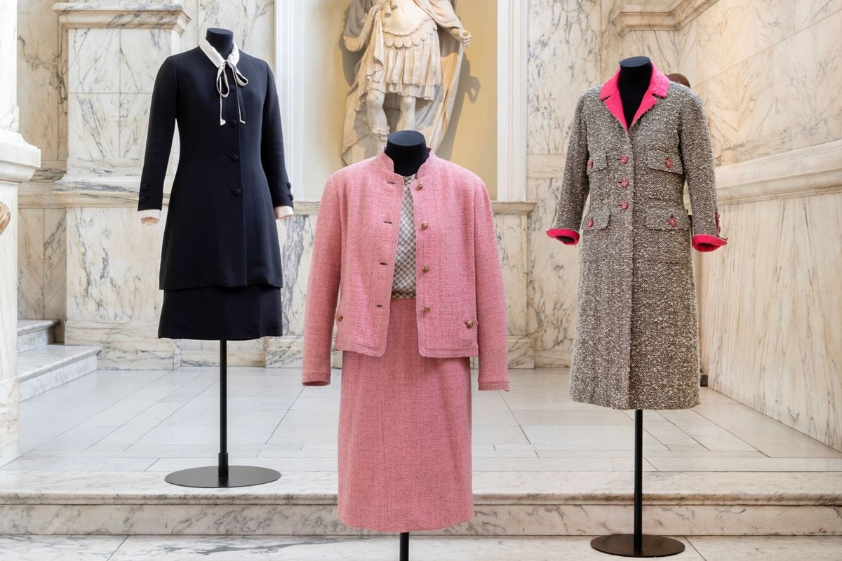 EMBARGO until 1 minute past MIDNIGHT 12 SEPT London, UK. 12th Sep, 2023. A  new exhibition, 'Gabrielle Chanel: Fashion Manifesto' opens at V&A,  highlighting her connections to British clients, including Queen Elizabeth