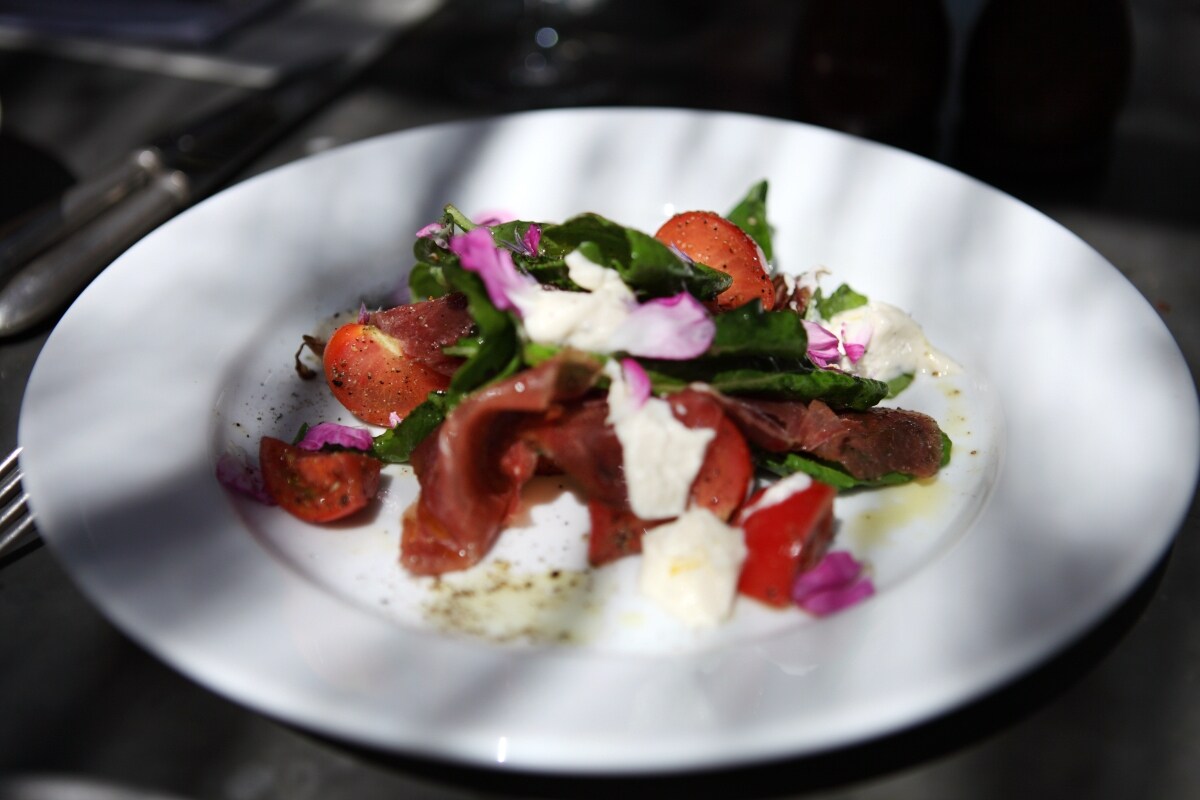 Braseola and Miranda tomatoes at Petersham Nurseries