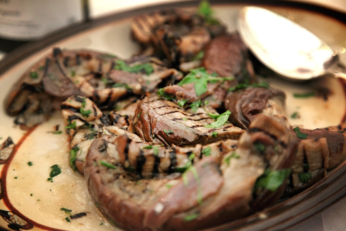 Aubergine, parsley and lemon