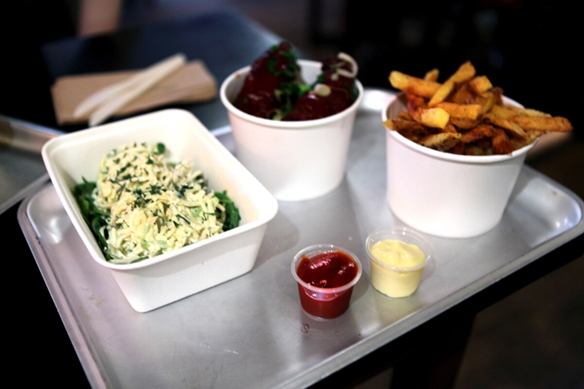 Celeriac salad with rosemary chips and wings at The Miller