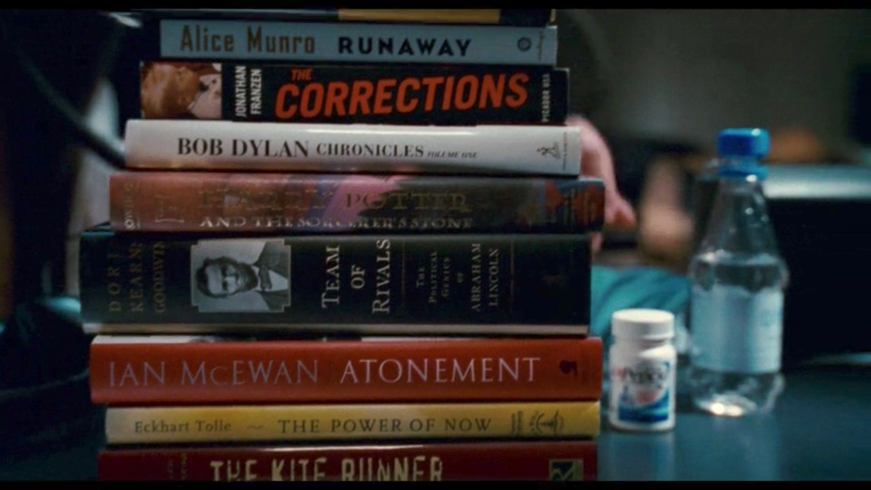 The Holiday Cameron Diaz Amanda book list pile