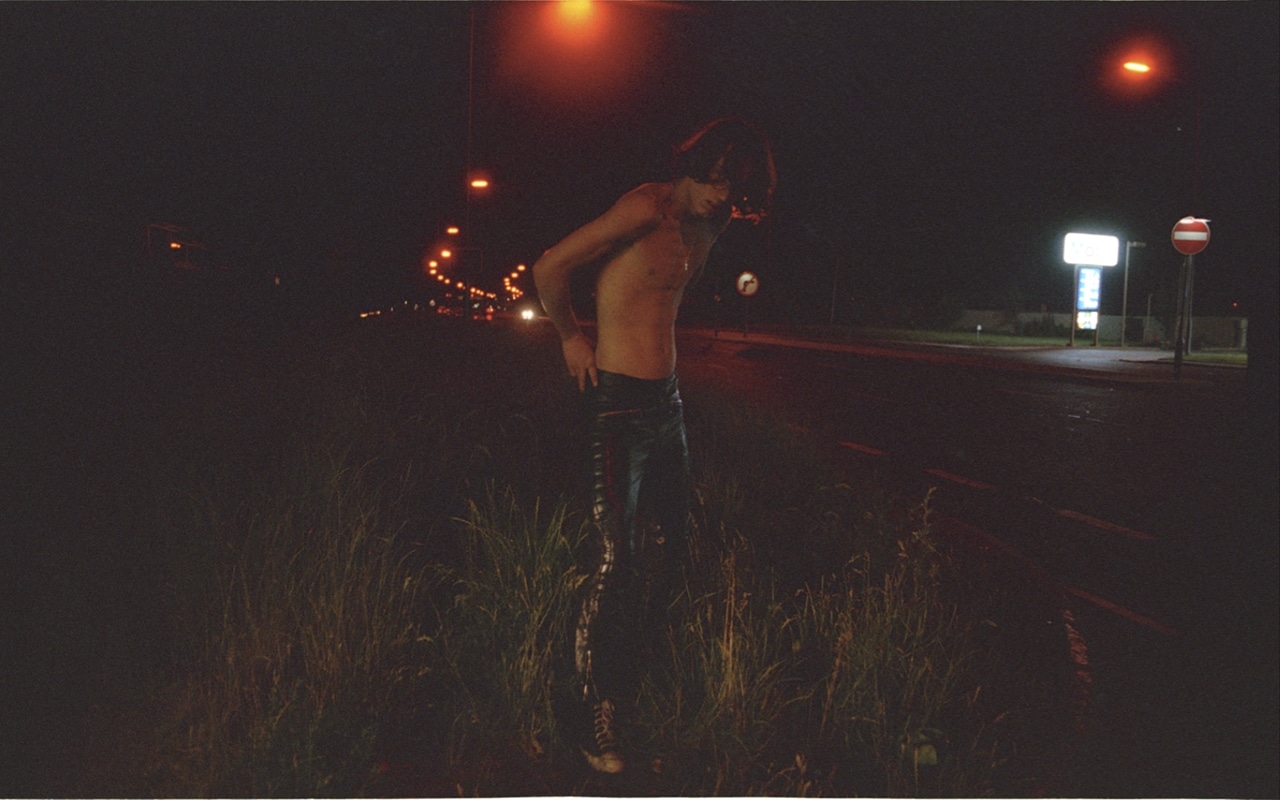 George Clements on the road at night