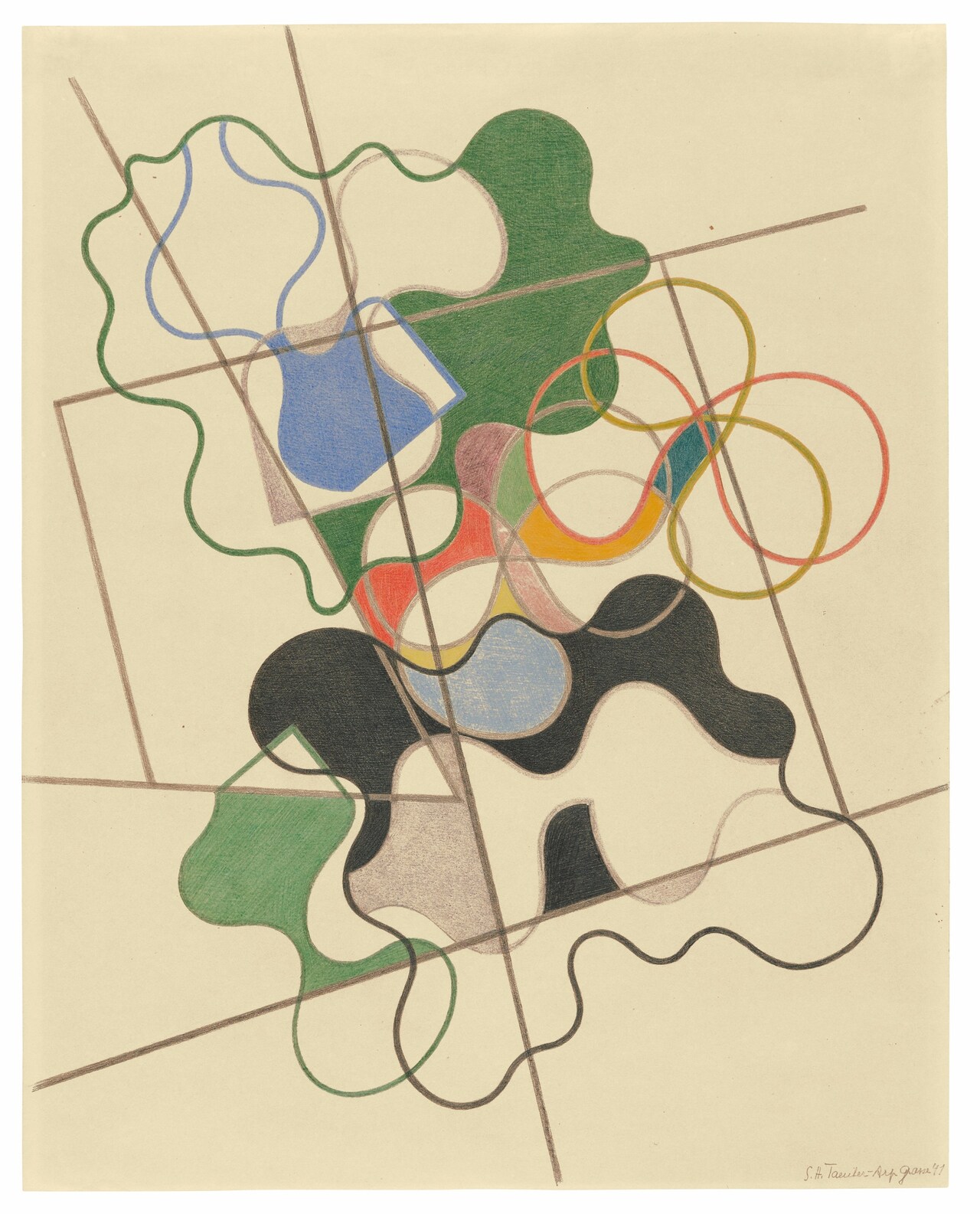 Geometric and undulating, 1941