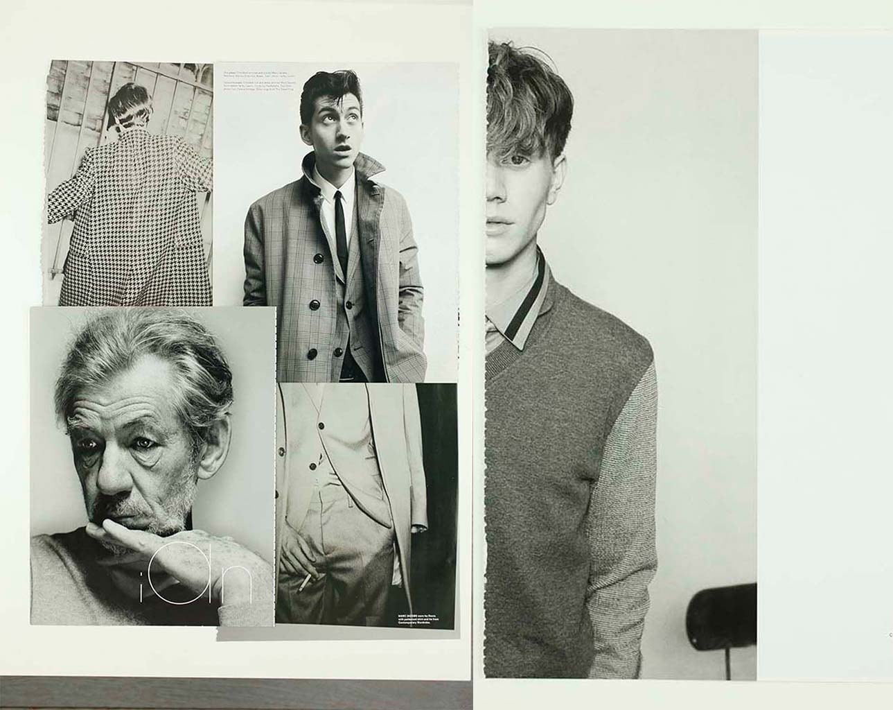 Left: Clockwise from top: Another Man issue 17, 2013; Alex T