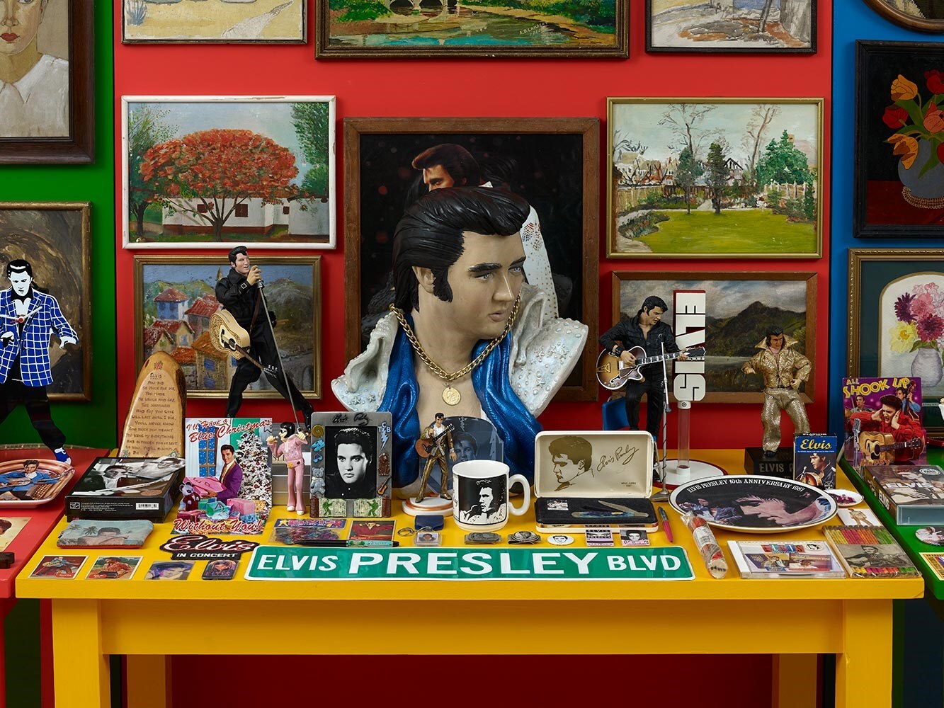 Peter-Blake,-Elvis-Shrine-Portraits,-Landscapes-or