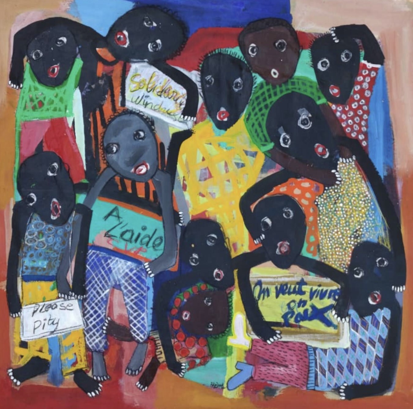 Adjaratou Ouedraogo, La Compassion, Acrylic on Can