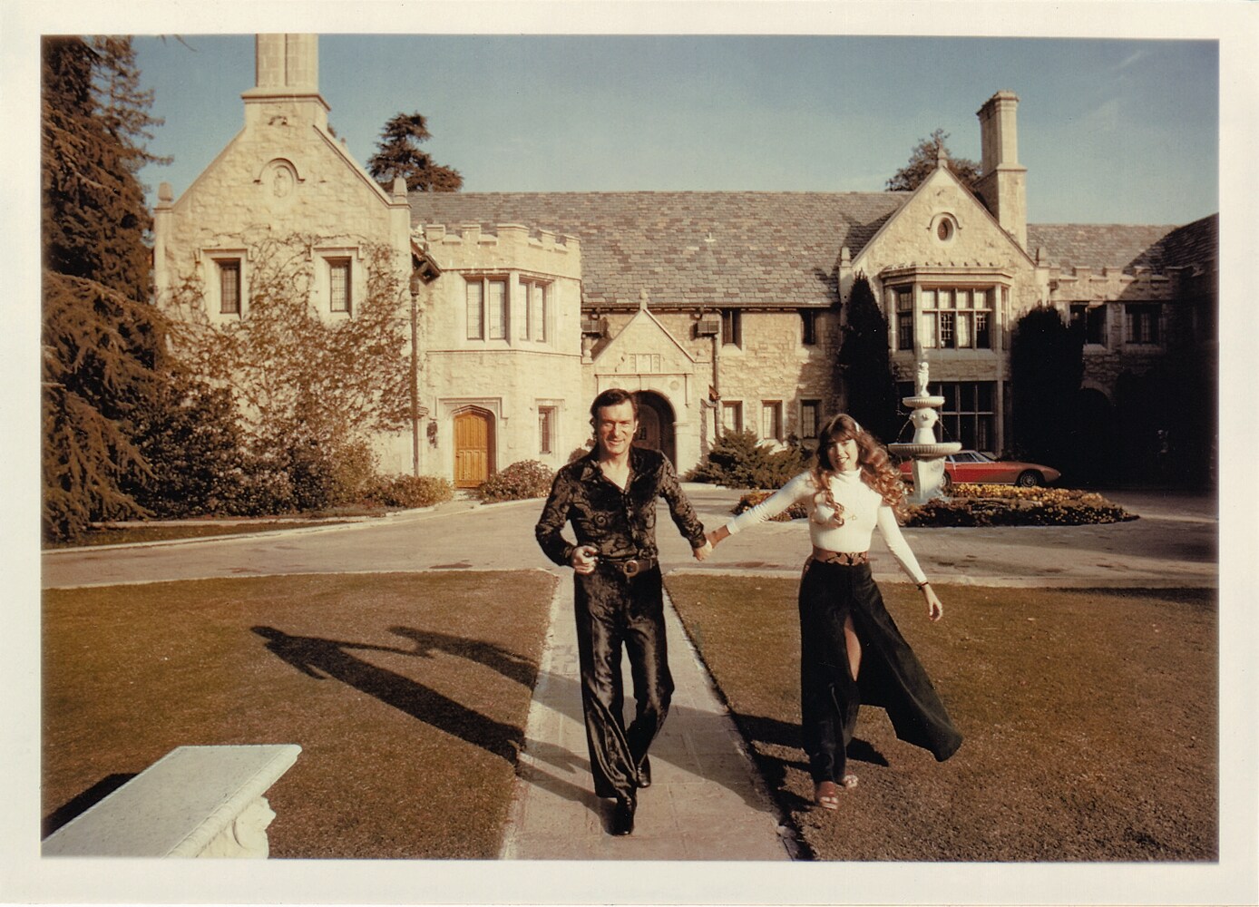 Hefner and Benton at Playboy Mansion West, 1970