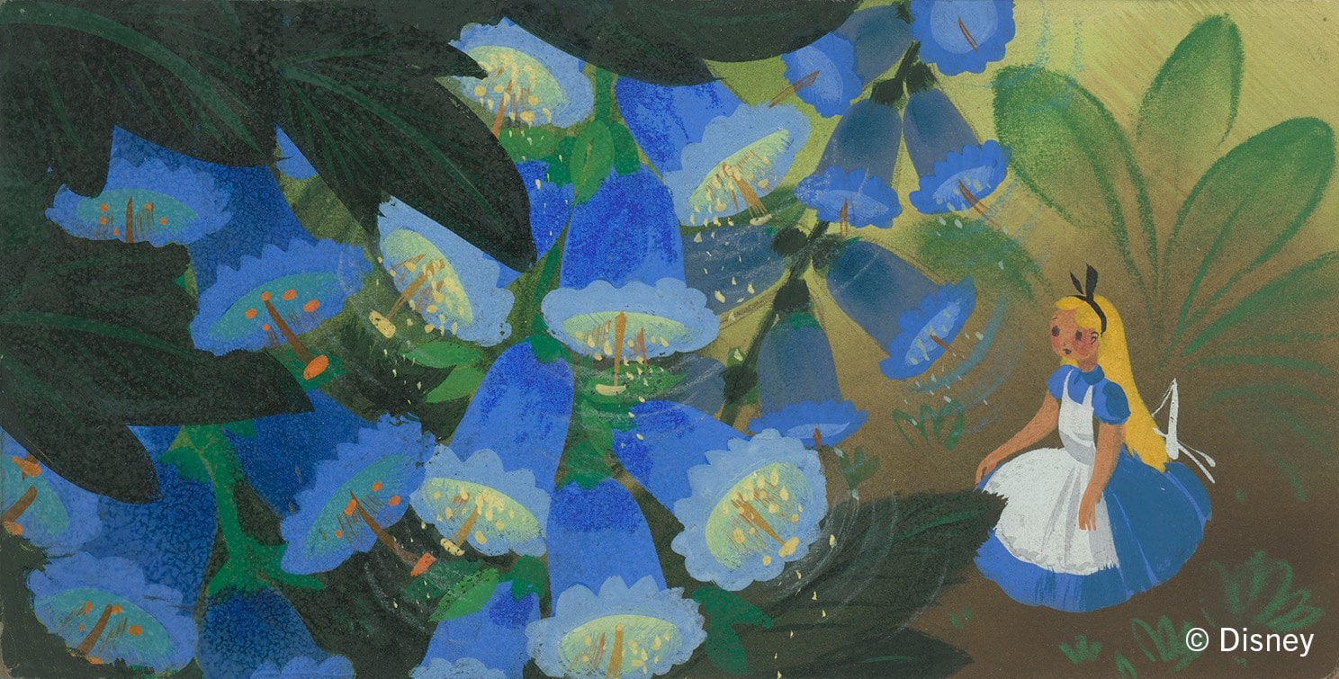 Concept art by Mary Blair for Walt Disney&#39;s 1951 a