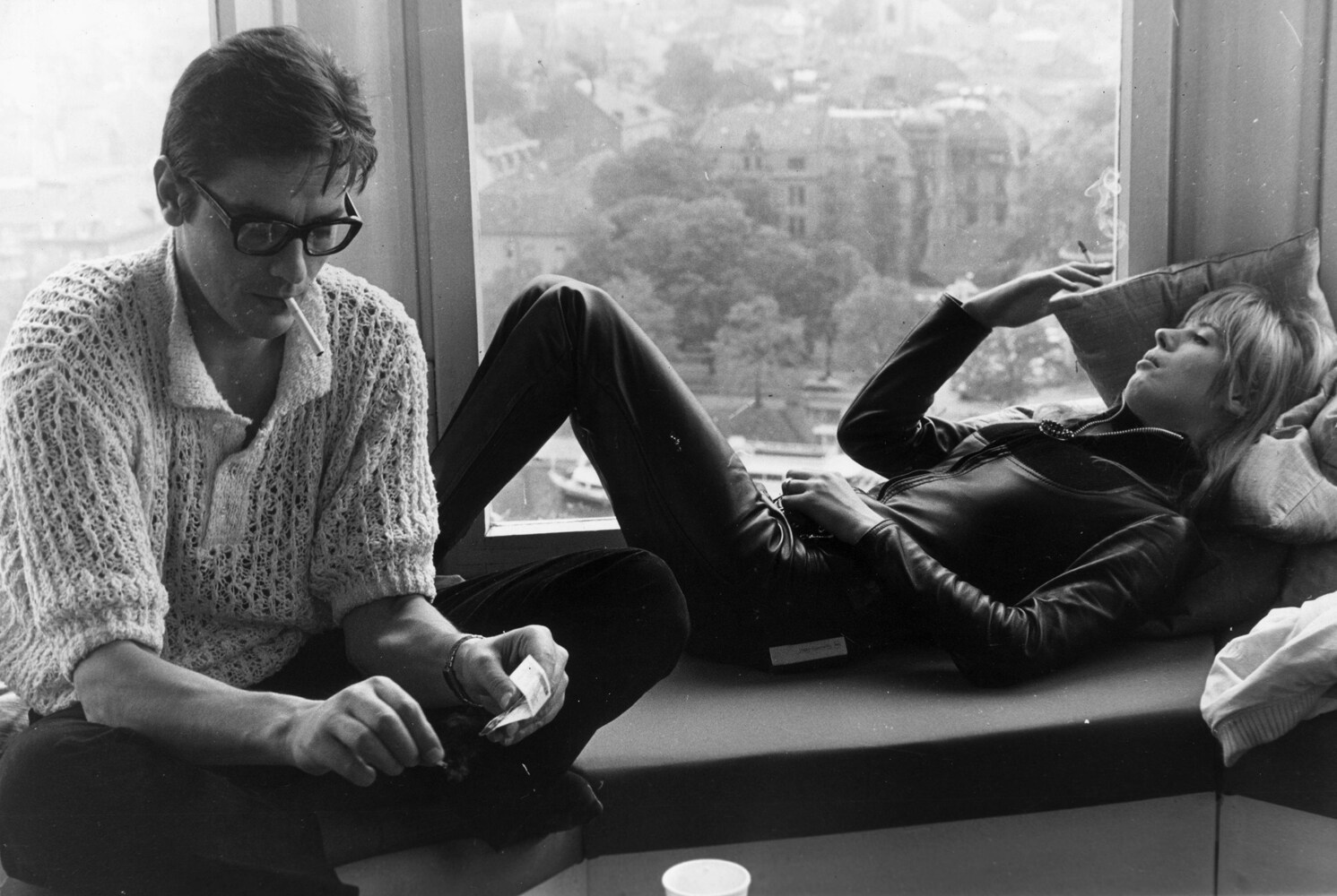 Alan Delon and Marianne Faithfull in The Girl on the Motorcy