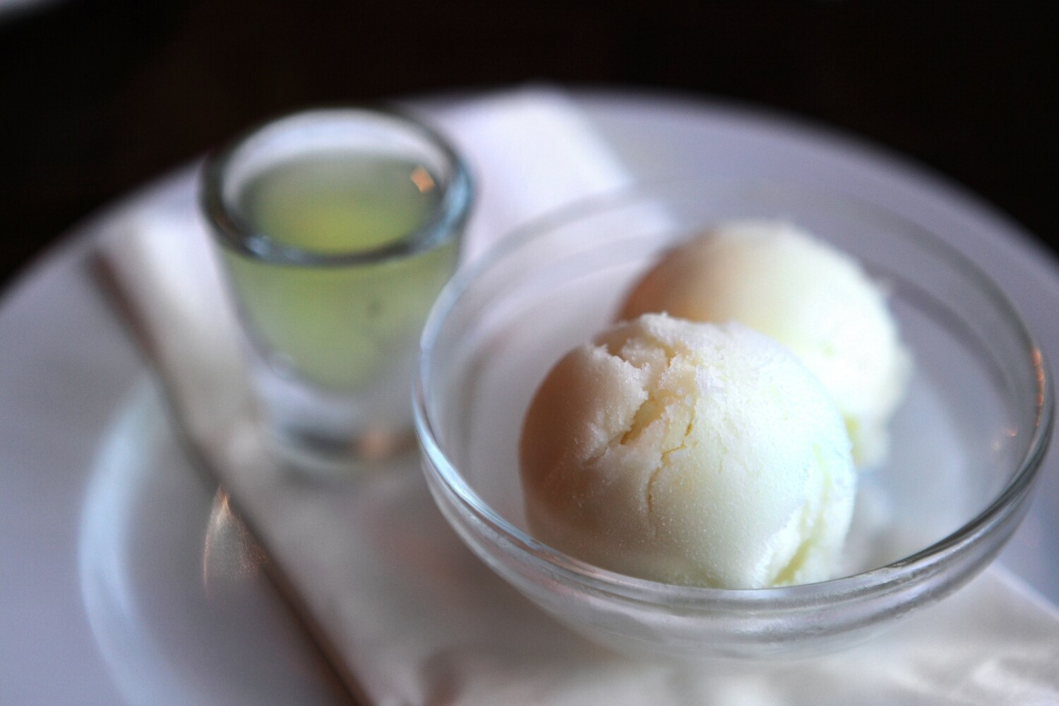 Lemon sorbet and Sicillian lemon vodka at Beagle