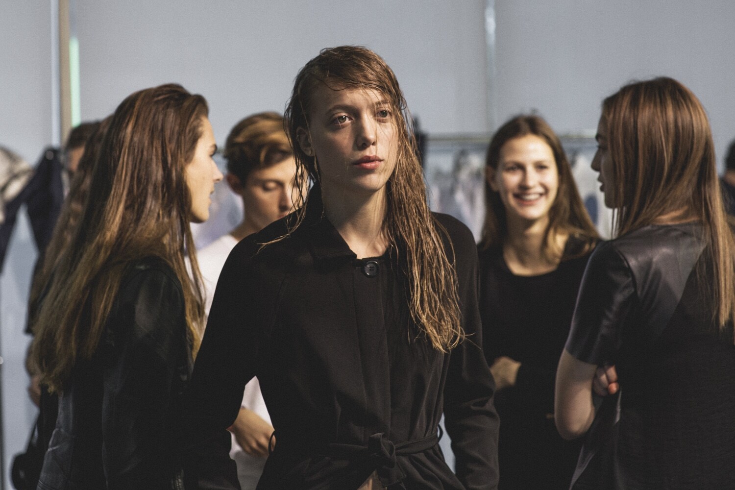 Backstage at Simon Porte at Jacquemus S/S15