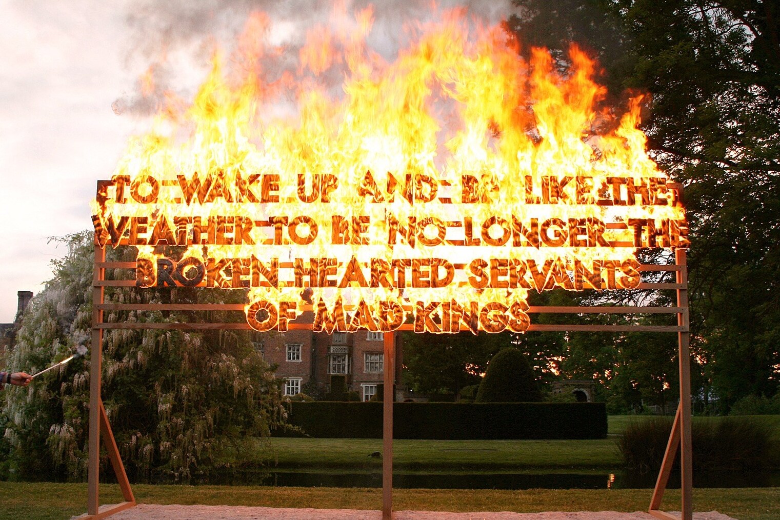 Robert Montgomery, Untitled, 2023 fire 