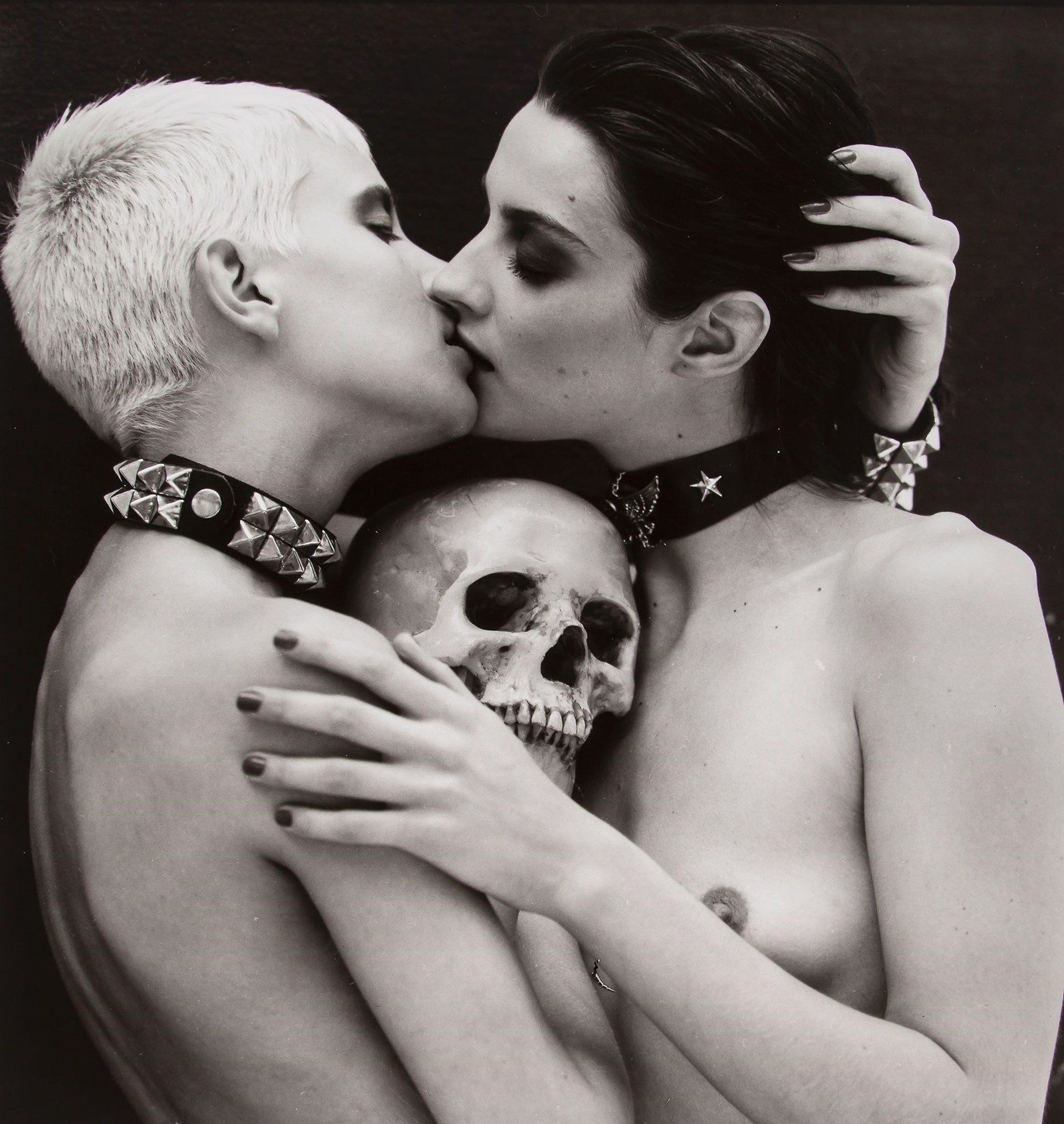 Angie Hill and Catherine Bailey Kissing by David Bailey