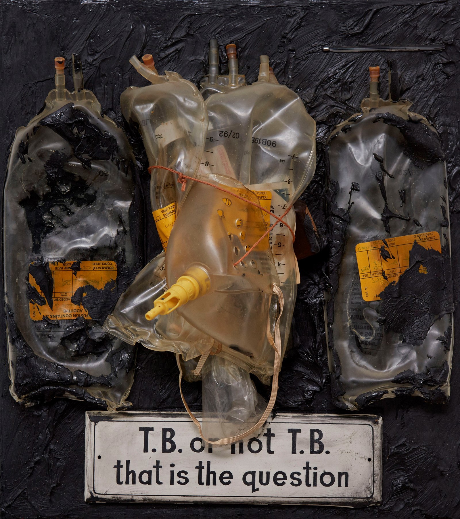 10. T.B. or not T.B., 1990, oil &amp; mixed media on 