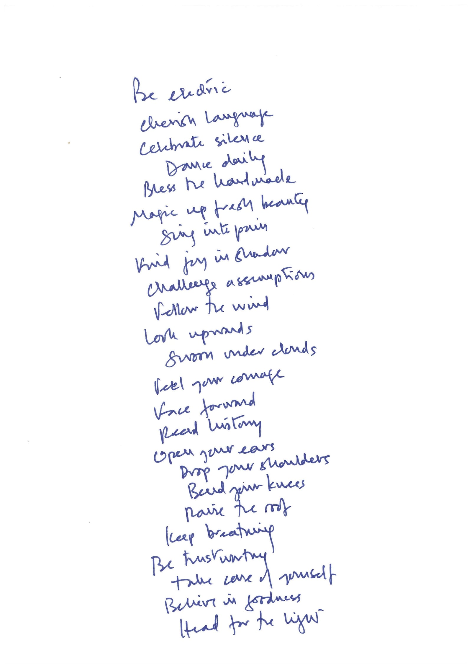 Tilda Swinton, Notes for Radical Living 2