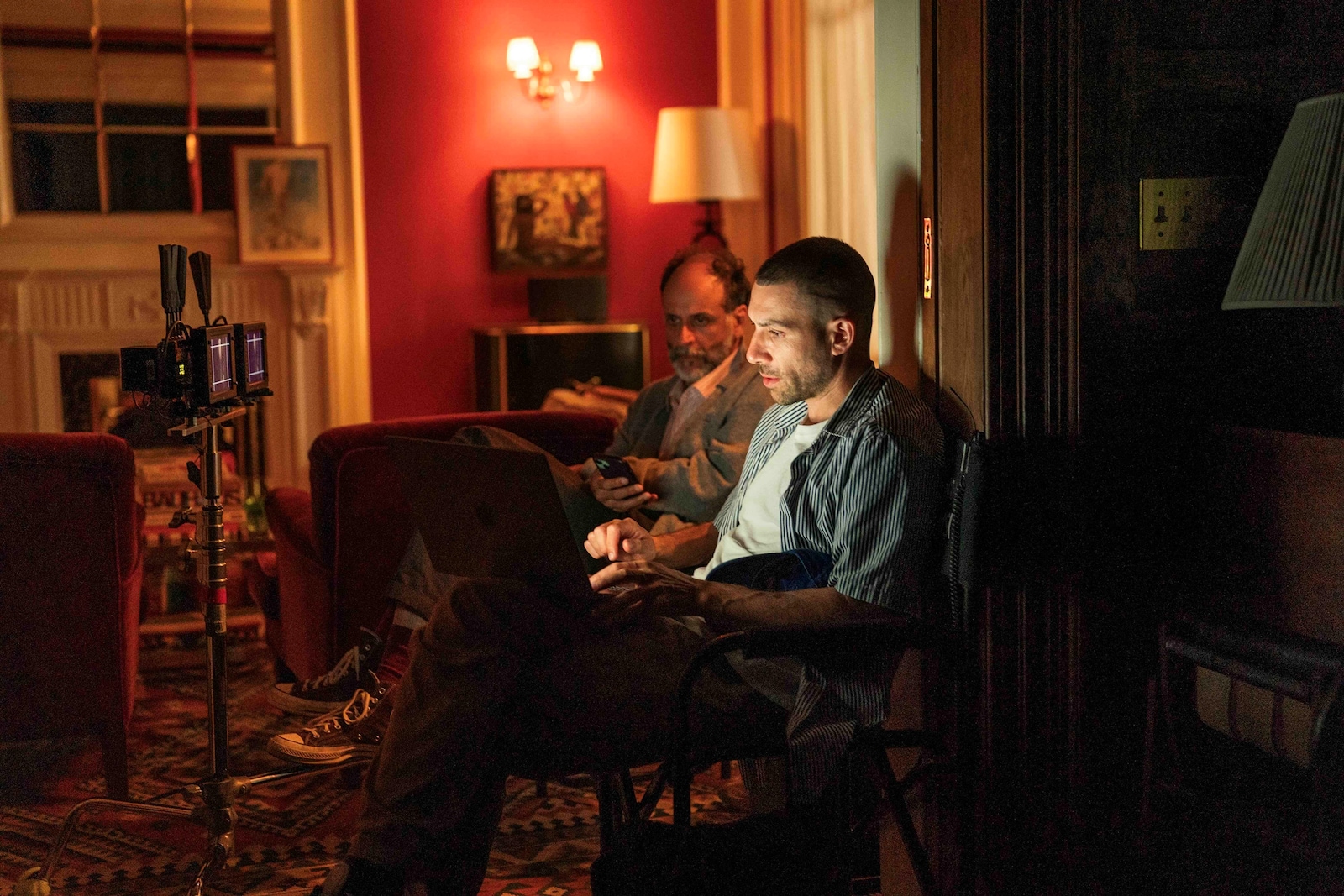 Luca Guadagnino y Stefano Baisi en el set de After the Hunt
