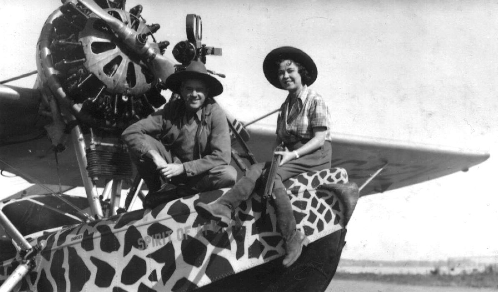 Osa and Martin Johnson aboard their plane