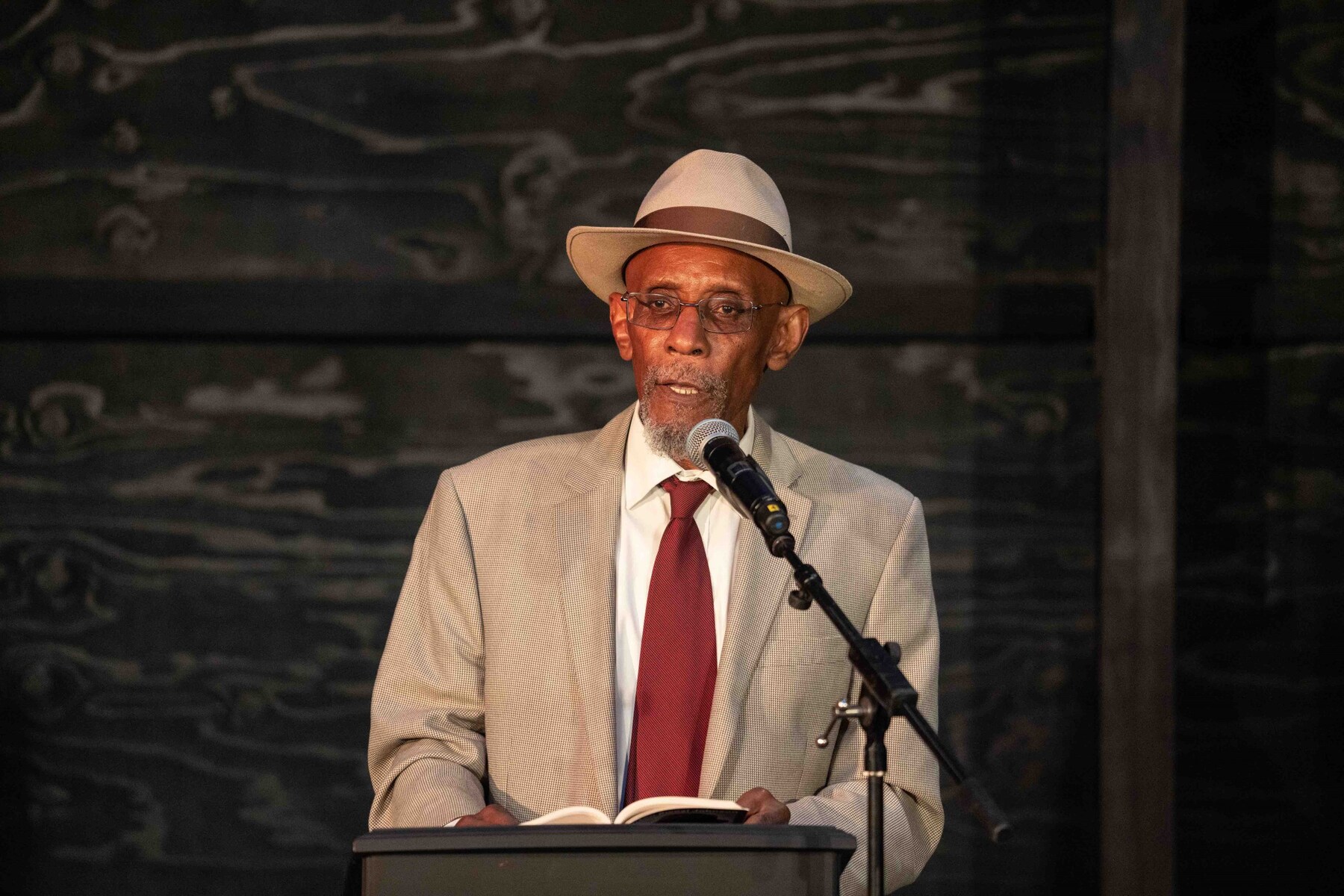 Linton Kwesi Johnson in the Serpentine Pavilion 2022, Black