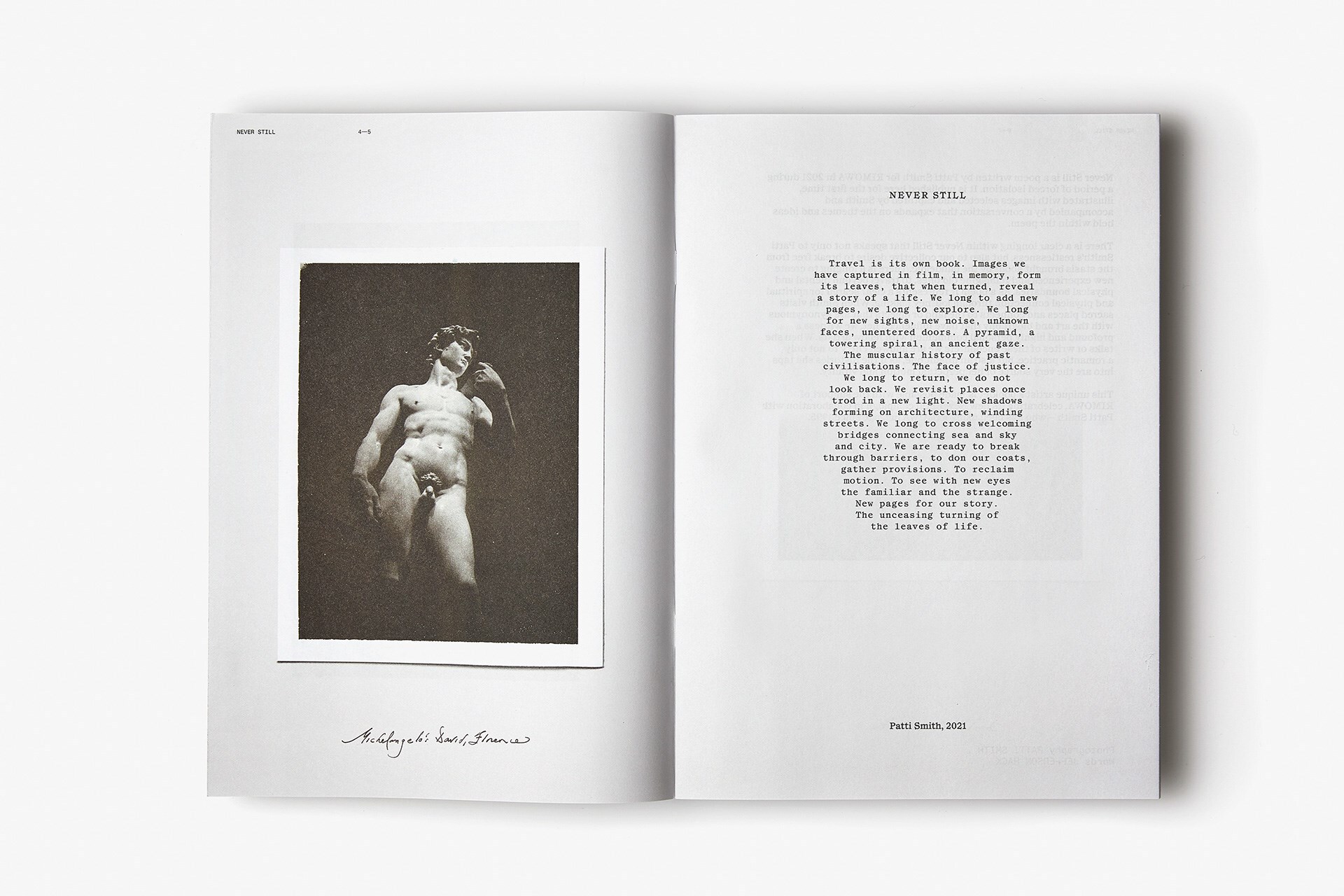 Patti Smith Never Still bookleft AnOther Magazine 2021