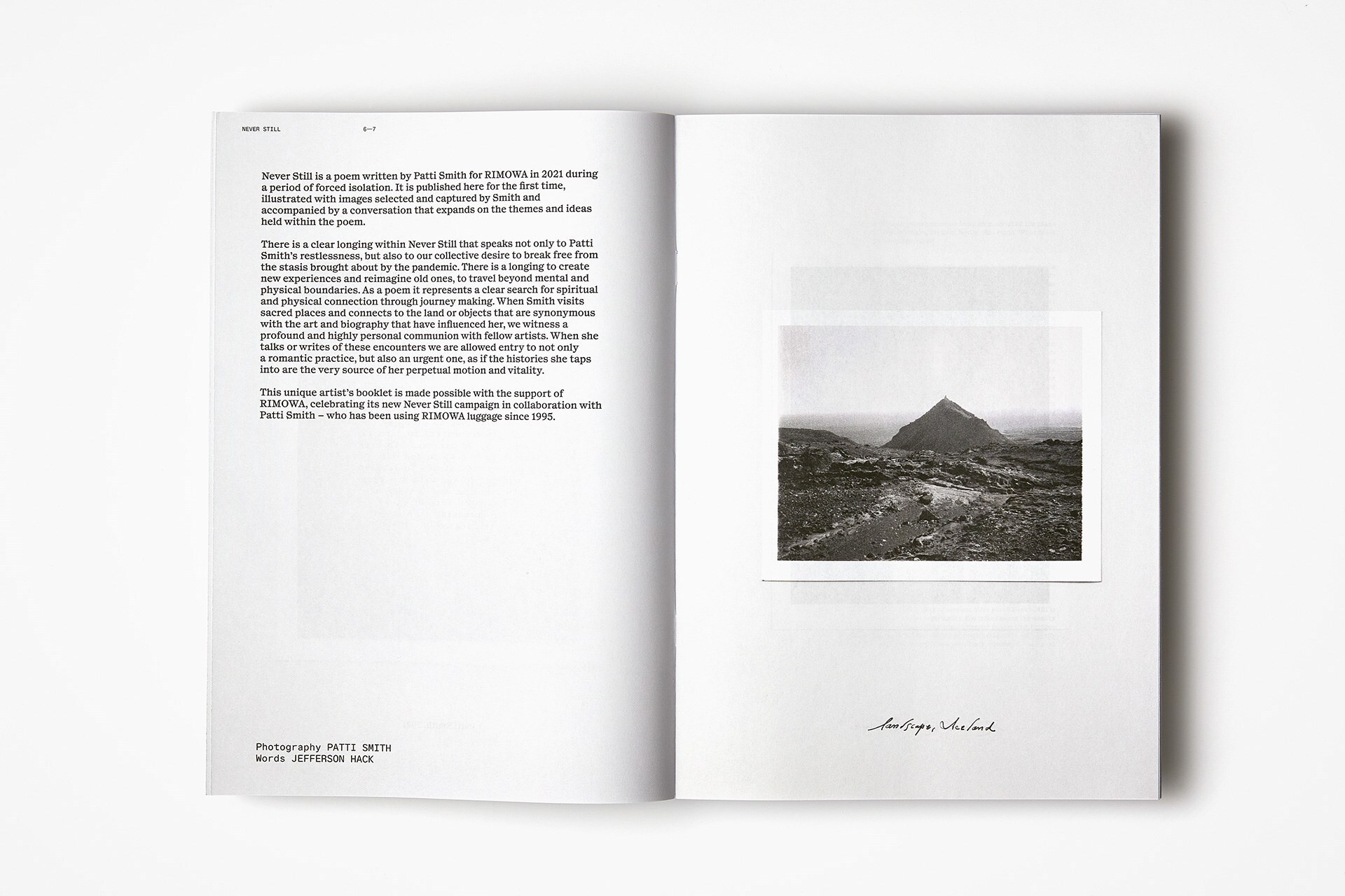 Patti Smith Never Still bookleft AnOther Magazine 2021