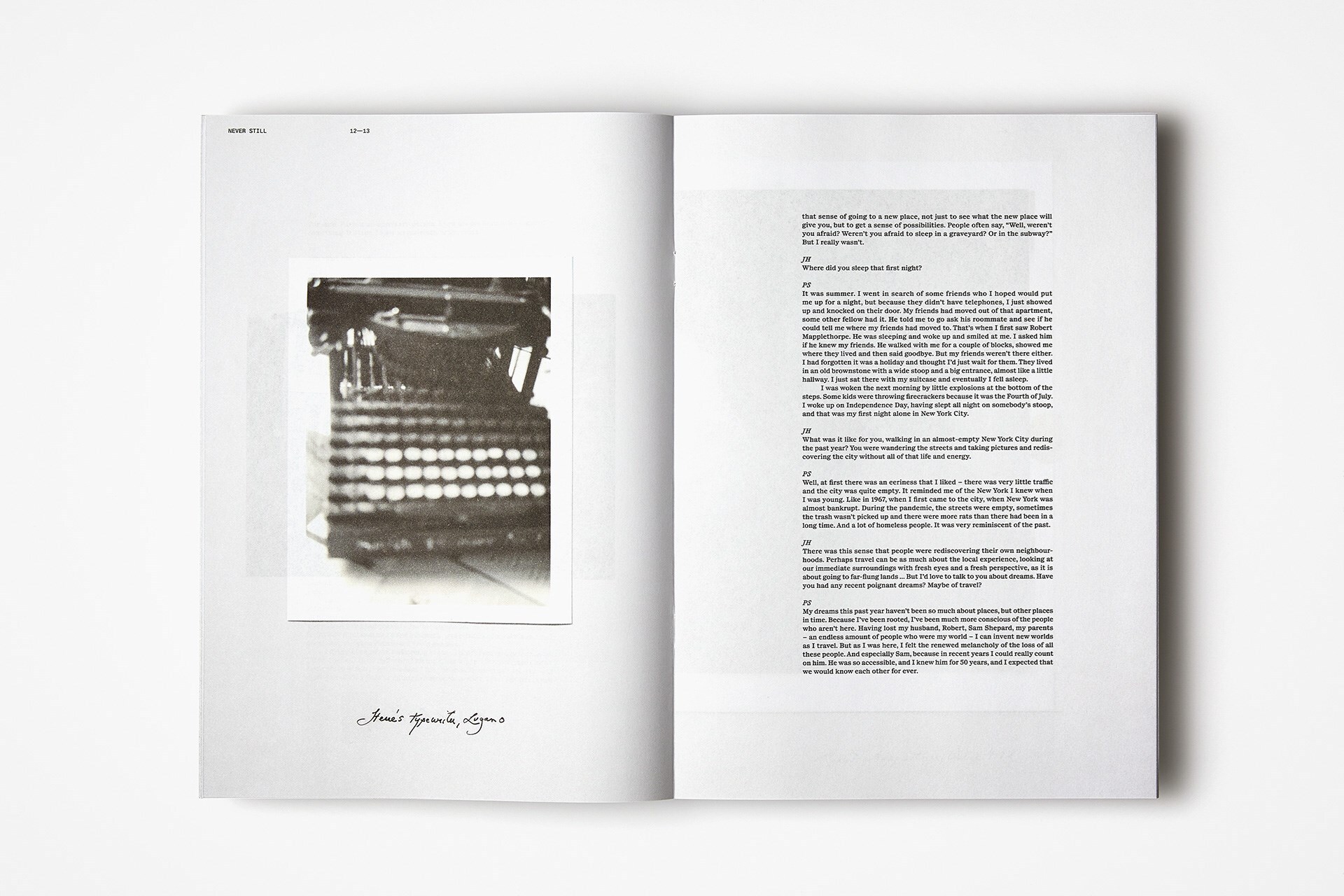 Patti Smith Never Still bookleft AnOther Magazine 2021