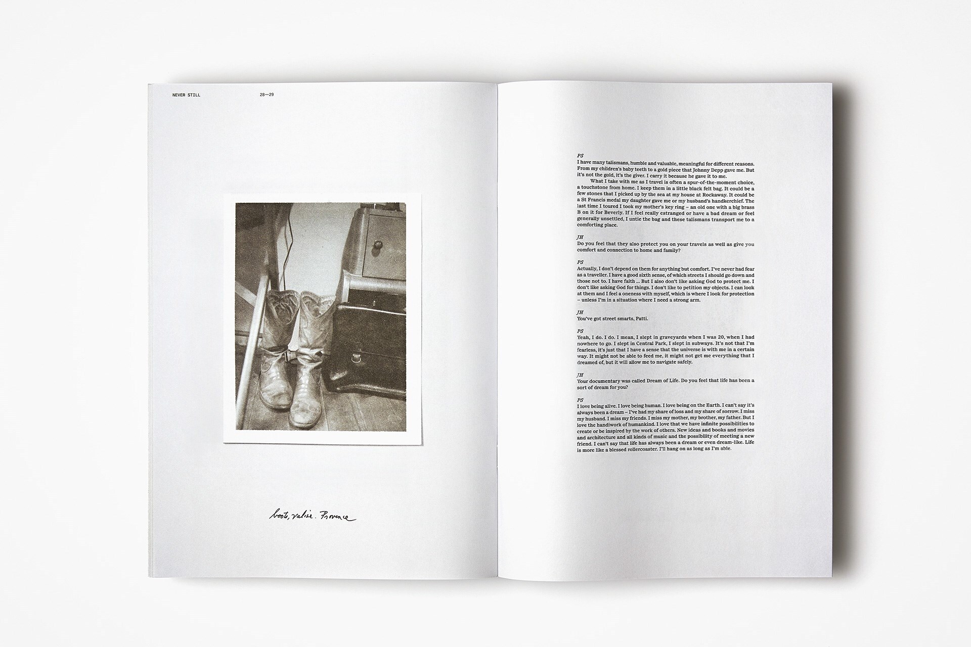 Patti Smith Never Still bookleft AnOther Magazine 2021