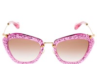 Miu Miu &#39;Noir&#39; Sunglass in Pink Glitter