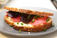 Beetroot and goats cheese sandwich