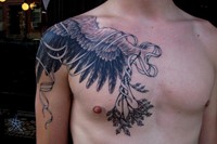 Wings tattoo by Scott Cambell