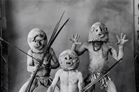 Three Asaro Mud Men, New Guinea, 1970, gelatin silver print