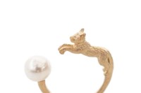 Cat and Pearl Ring